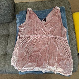 Torrid Pink Crush Velvet Babydoll Top